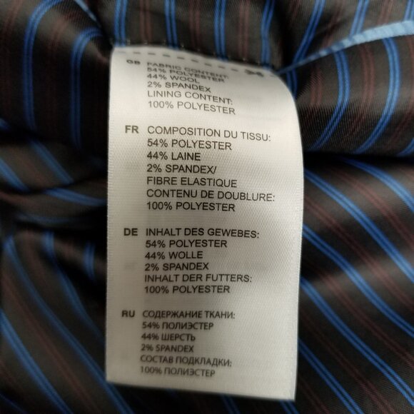 GS Mens Suit Jacket 54PRG Charcoal Black Wool Blend Professional Business Portly - Picture 7 of 11